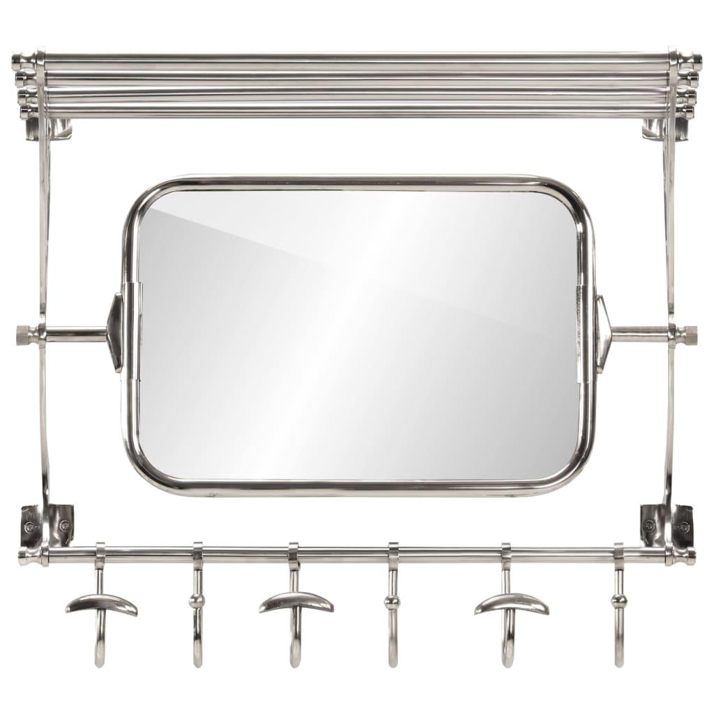 Soporte de equipaje con perchas y espejo de pared aluminio