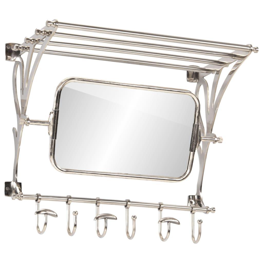 Soporte de equipaje con perchas y espejo de pared aluminio