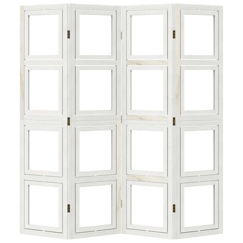 Biombo separador de 4 paneles madera maciza Paulownia