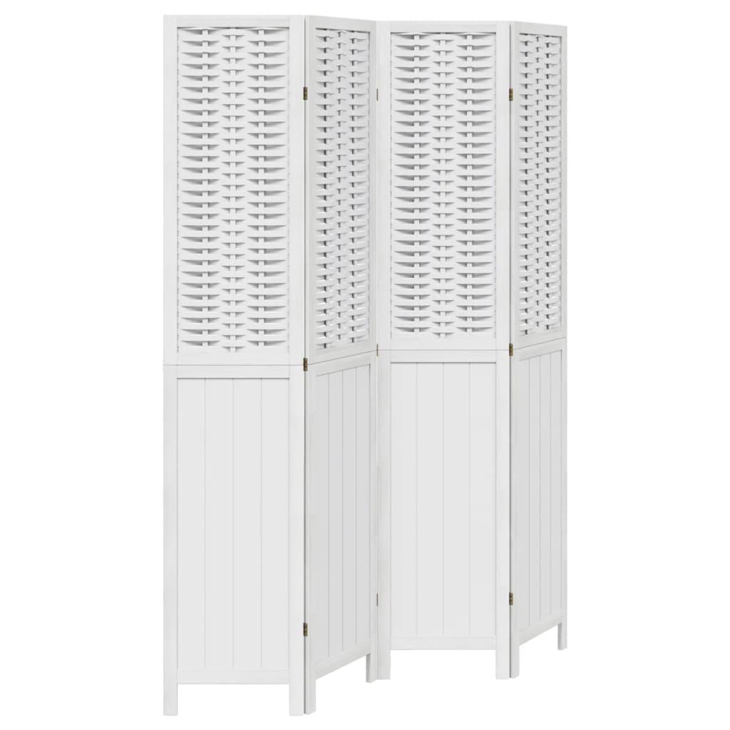 Biombo separador de 4 paneles madera maciza Paulownia