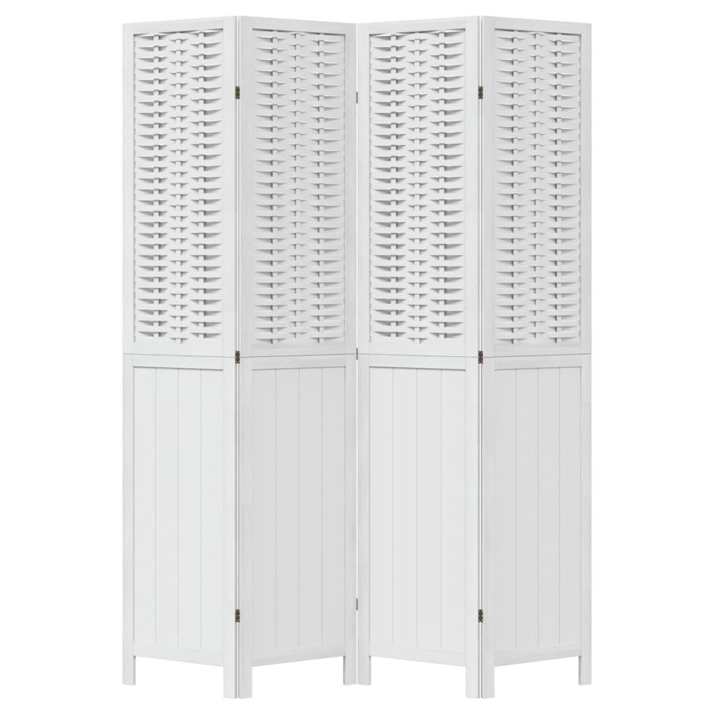 Biombo separador de 4 paneles madera maciza Paulownia