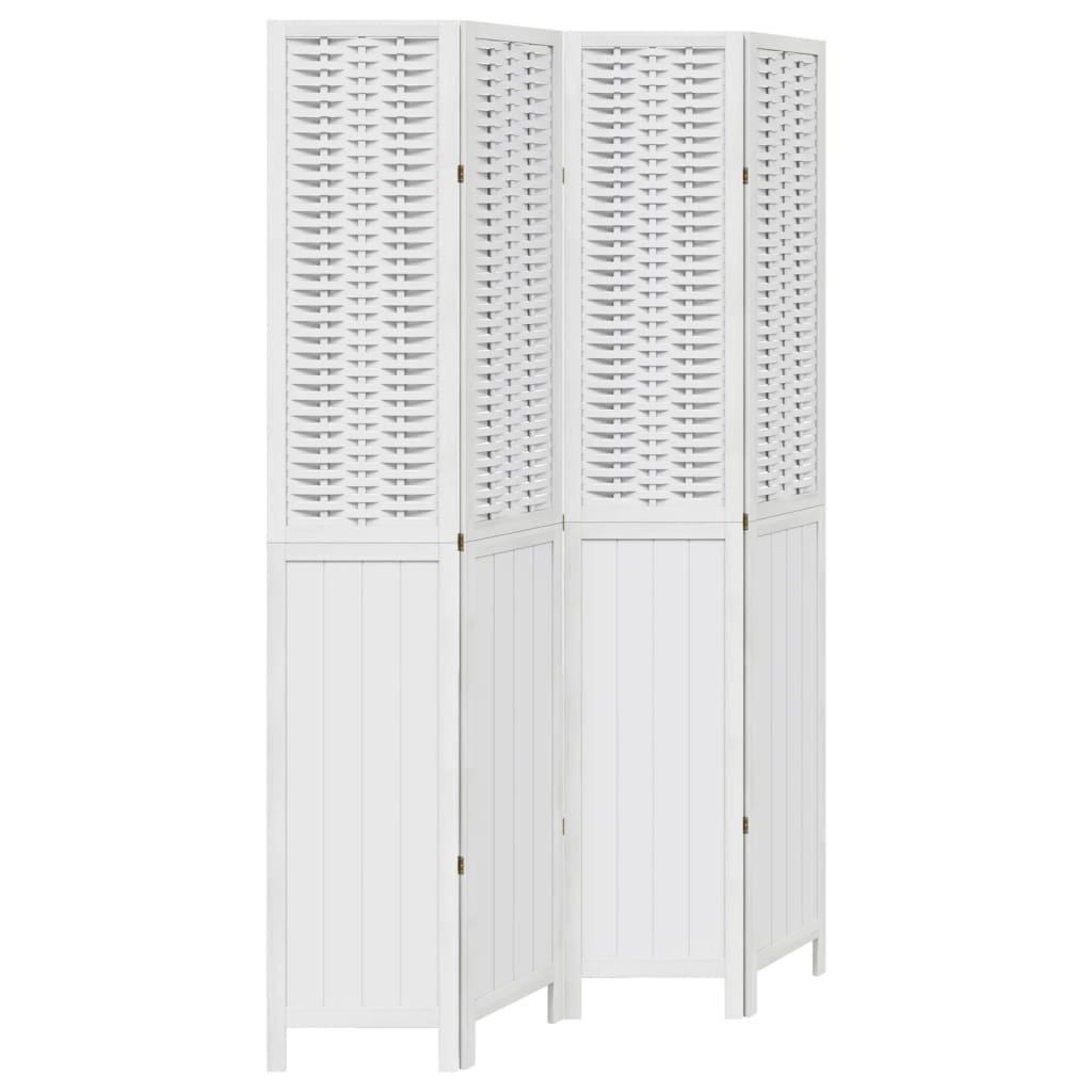 Biombo separador de 4 paneles madera maciza Paulownia