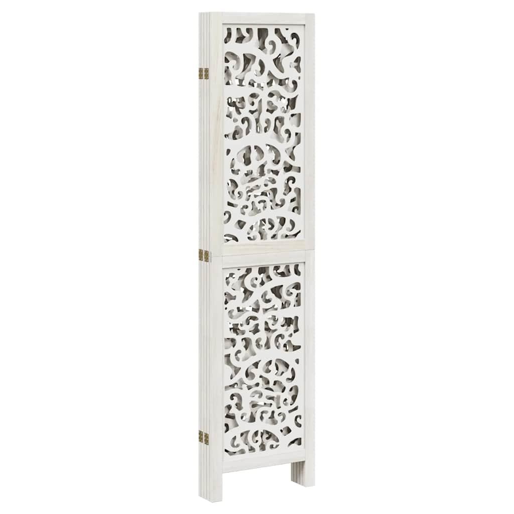 Biombo separador 5 paneles madera maciza Paulownia marrón negro