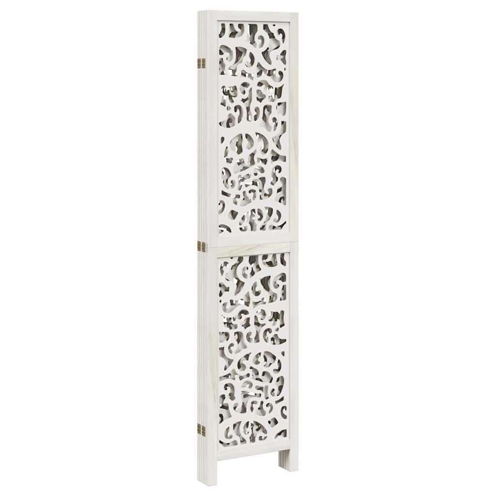 Biombo separador 5 paneles madera maciza Paulownia marrón negro
