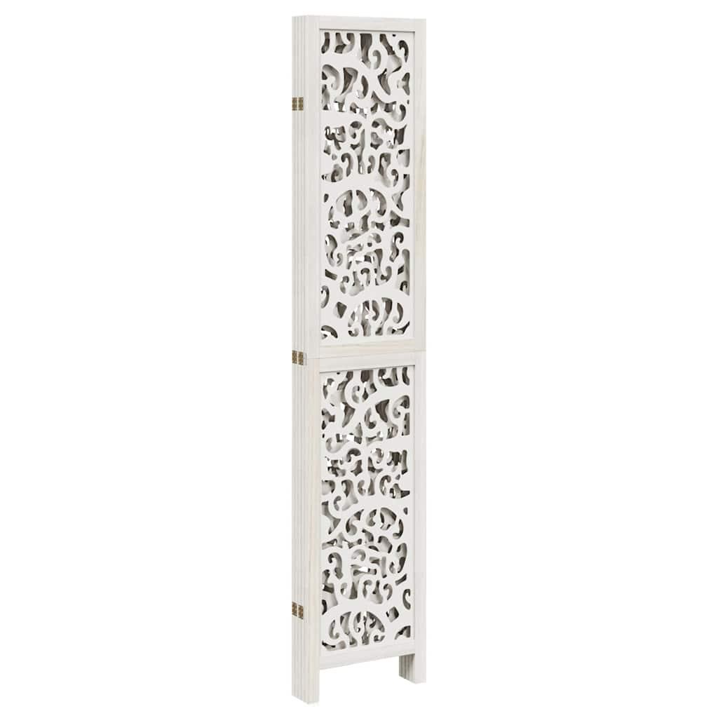 Biombo separador 5 paneles madera maciza Paulownia marrón negro