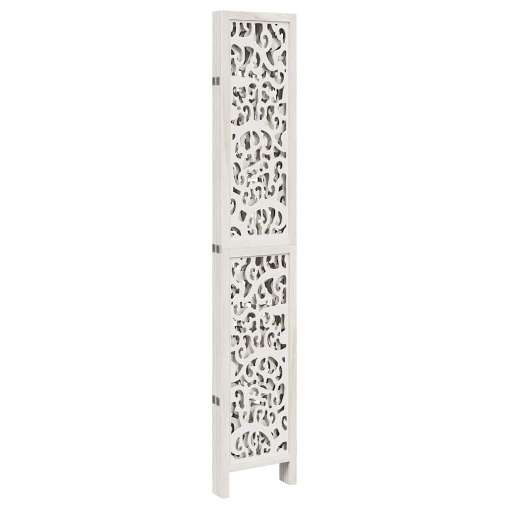 Biombo separador 5 paneles madera maciza Paulownia marrón negro