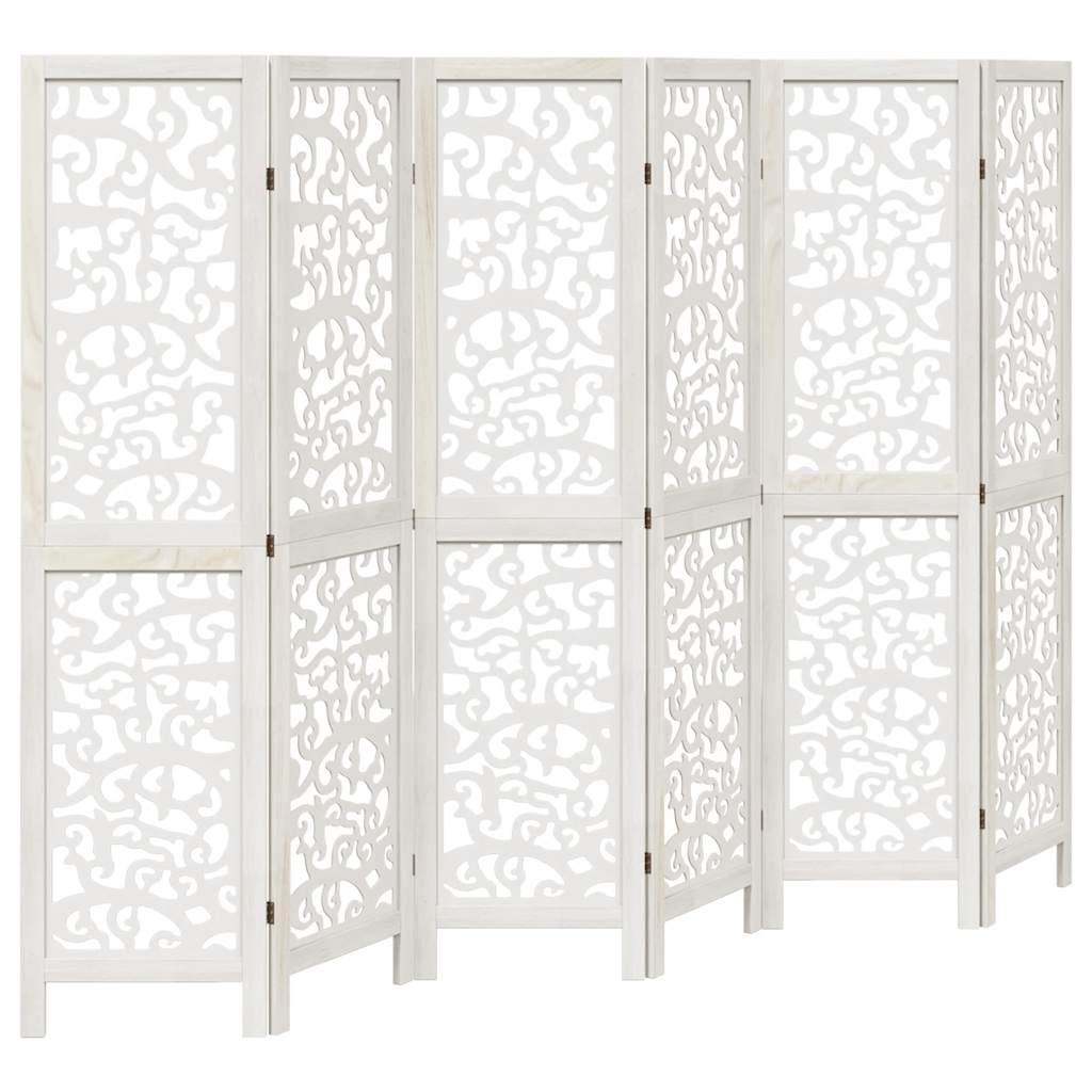 Biombo separador de 6 paneles madera maciza Paulownia