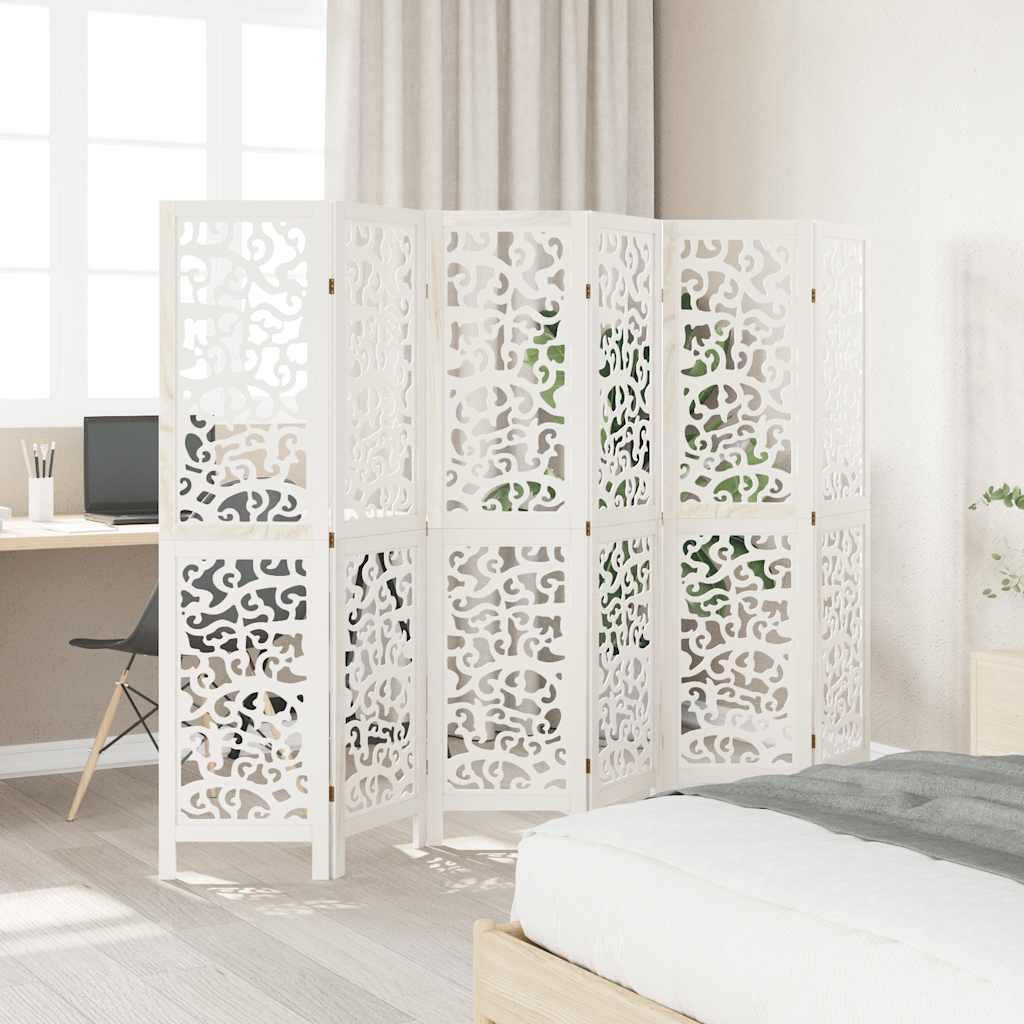 Biombo separador de 6 paneles madera maciza Paulownia