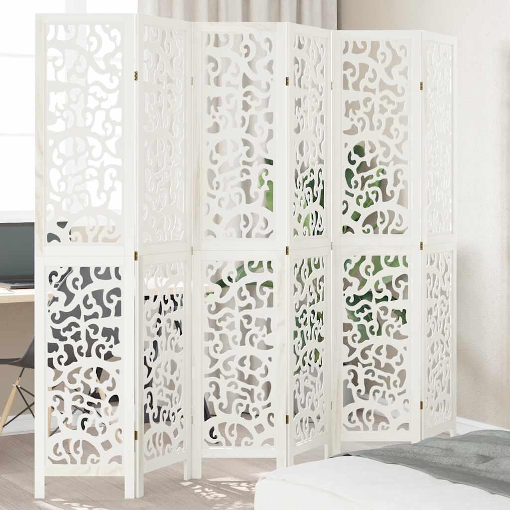 Biombo separador de 6 paneles madera maciza Paulownia