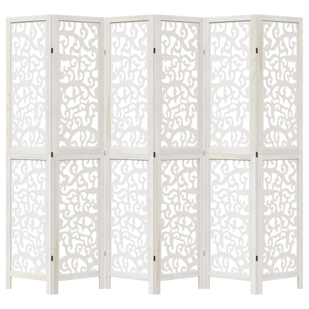 Biombo separador de 6 paneles madera maciza Paulownia