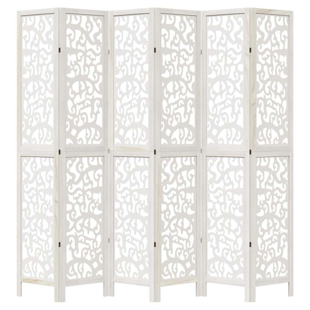 Biombo separador de 6 paneles madera maciza Paulownia