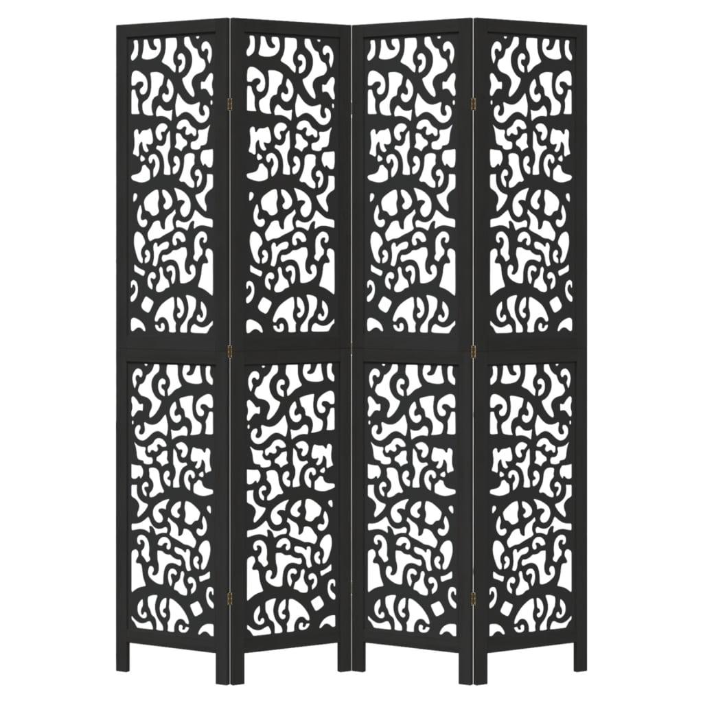 Biombo separador de 4 paneles madera maciza Paulownia