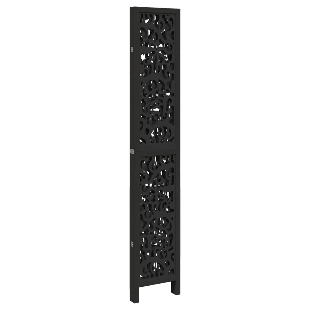Biombo separador de 4 paneles madera maciza Paulownia blanco