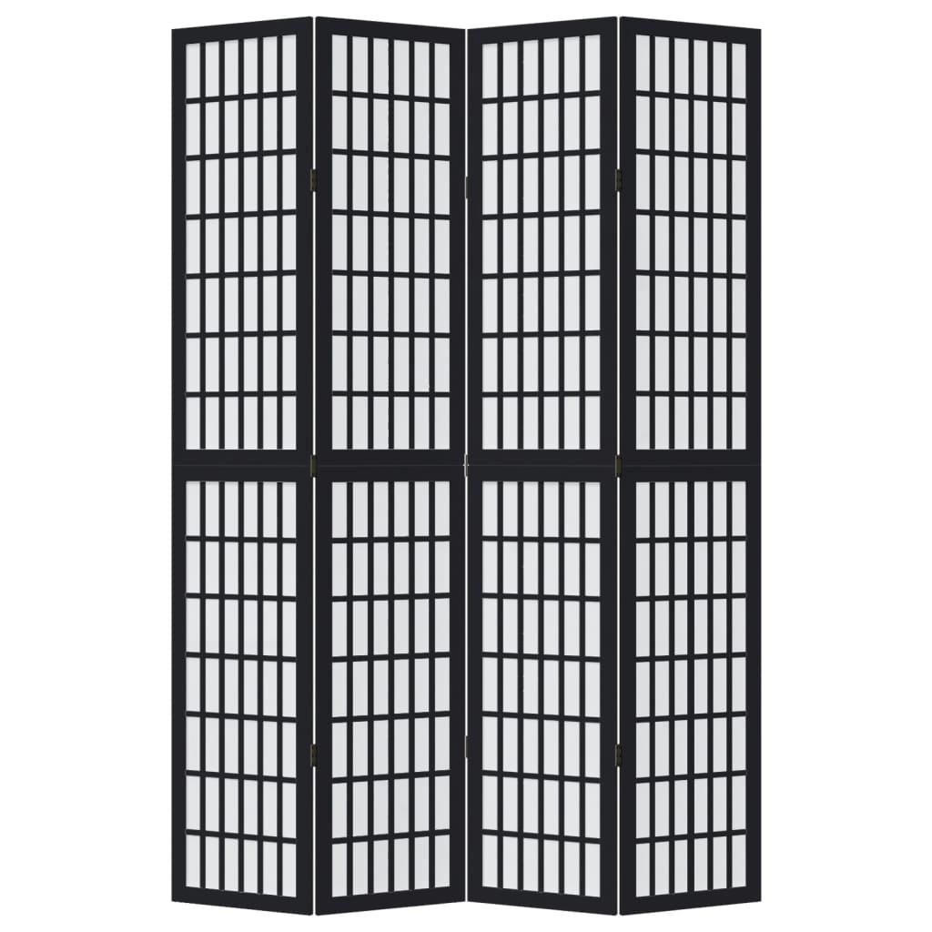 Biombo separador de 4 paneles madera maciza Paulownia blanco
