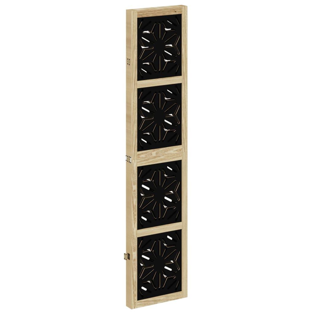 Biombo separador de 4 paneles madera maciza Paulownia