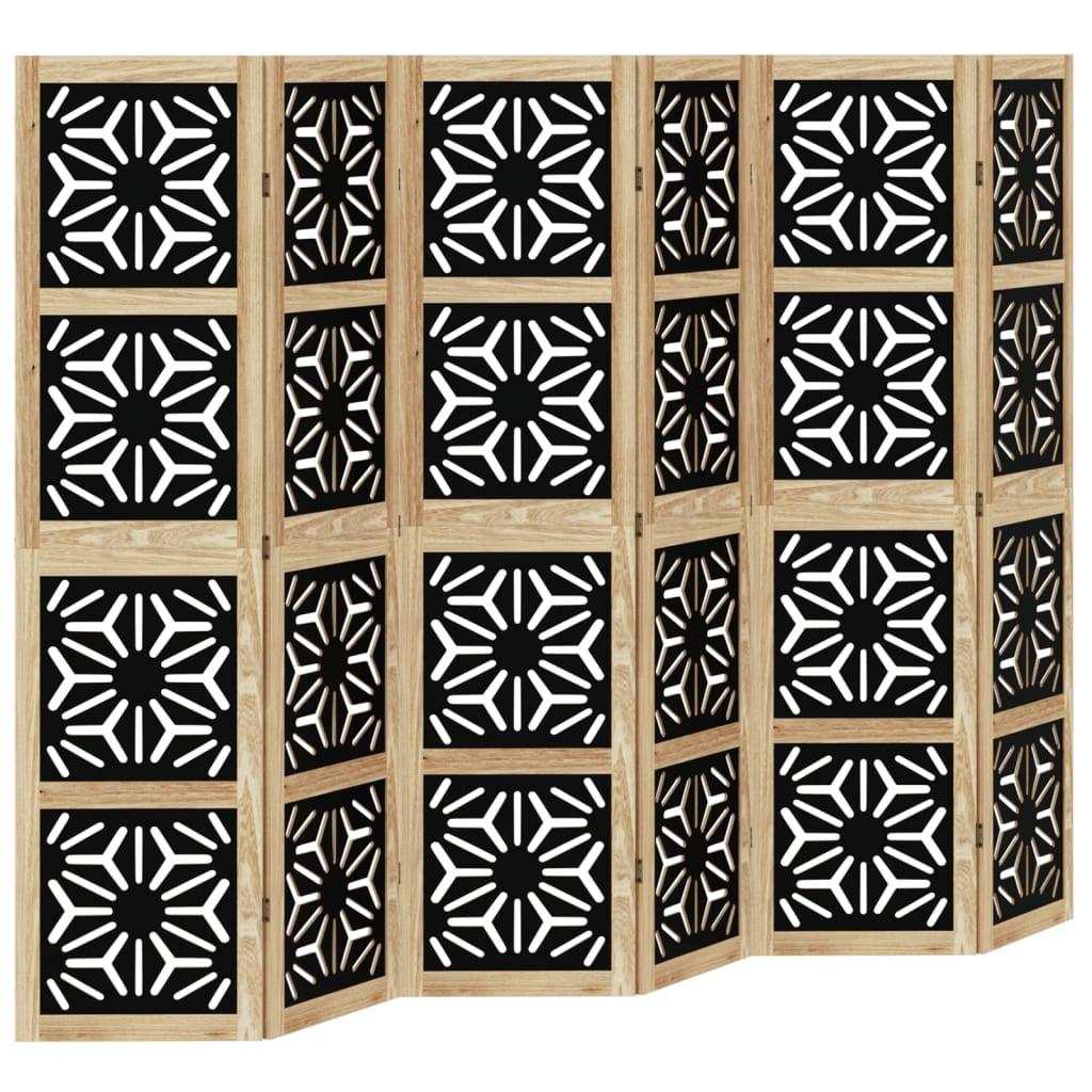 Biombo separador de 6 paneles madera maciza Paulownia