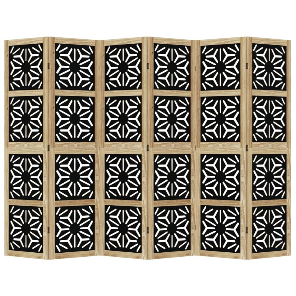 Biombo separador de 6 paneles madera maciza Paulownia