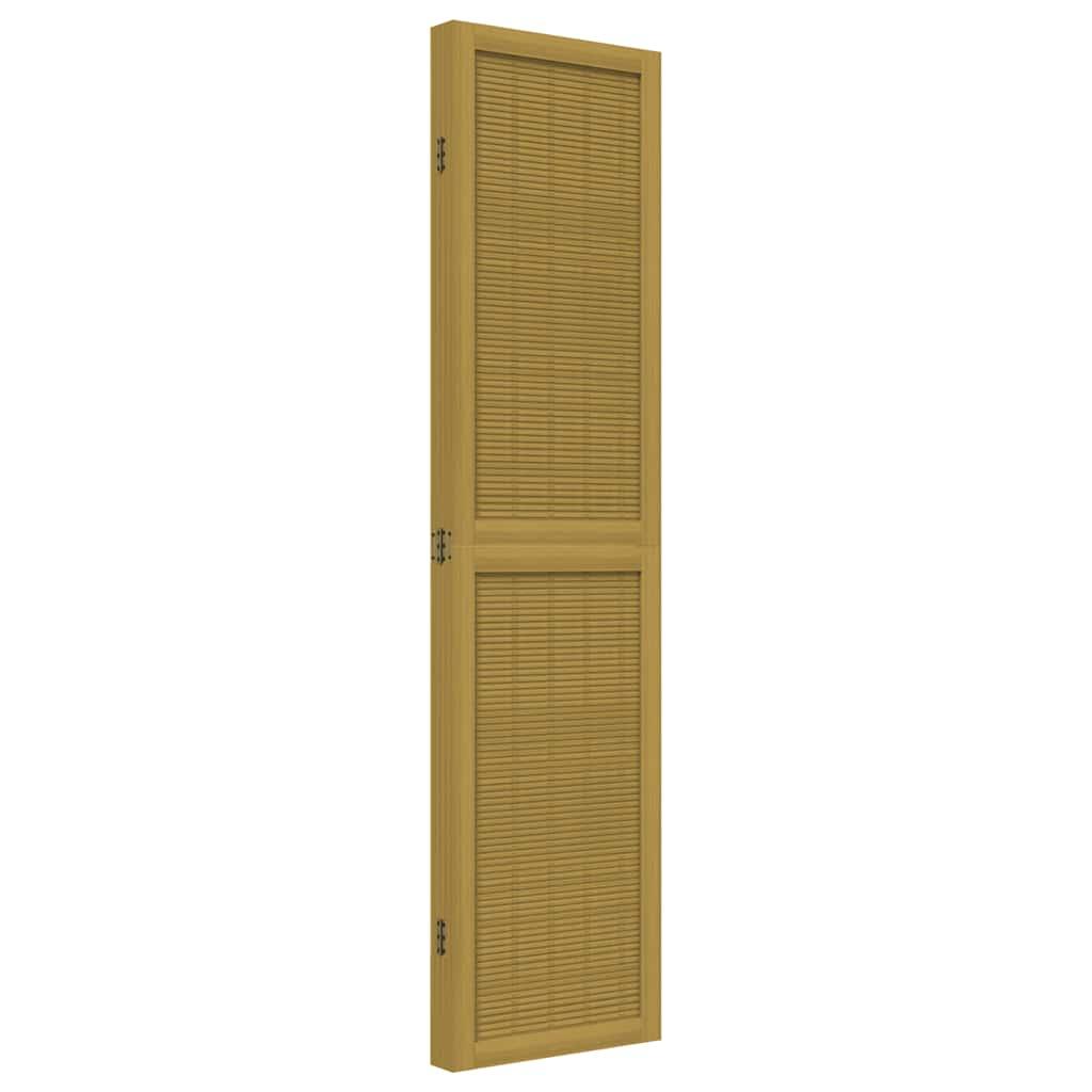 Biombo separador de 4 paneles madera maciza Paulownia blanco