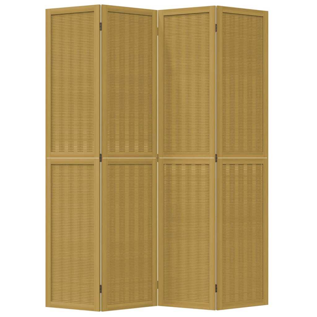 Biombo separador de 4 paneles madera maciza Paulownia
