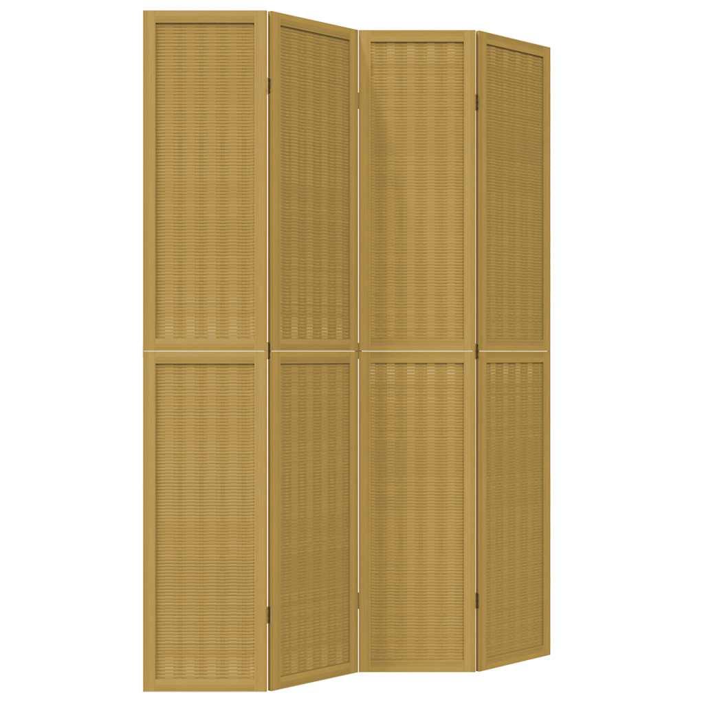 Biombo separador de 4 paneles madera maciza Paulownia