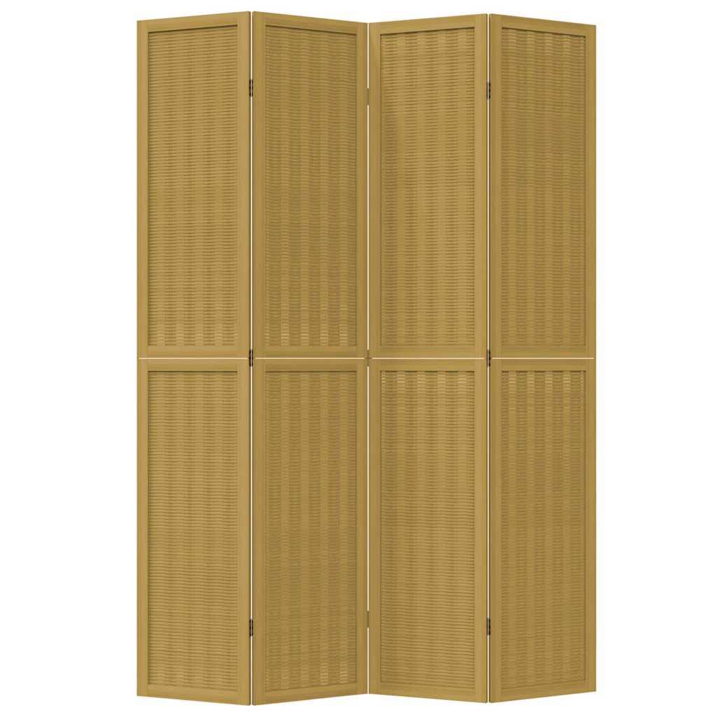 Biombo separador de 4 paneles madera maciza Paulownia