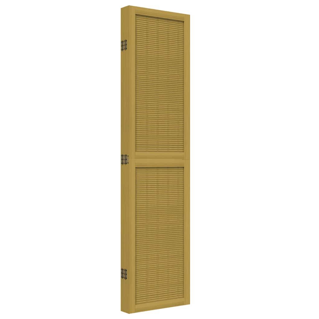 Biombo separador 5 paneles madera maciza Paulownia marrón negro
