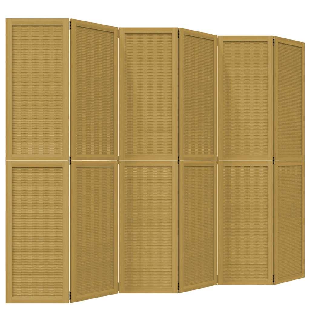 Biombo separador de 6 paneles madera maciza Paulownia