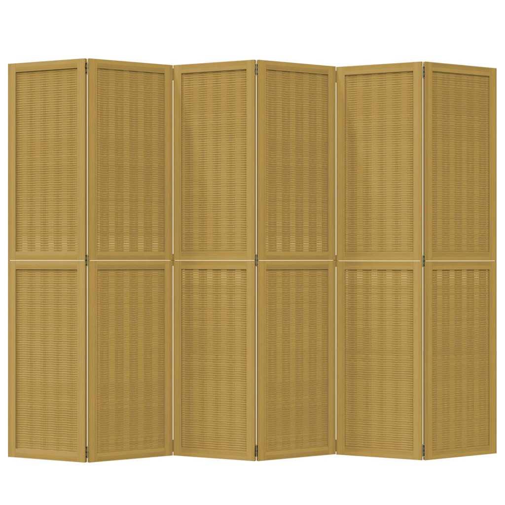 Biombo separador de 6 paneles madera maciza Paulownia