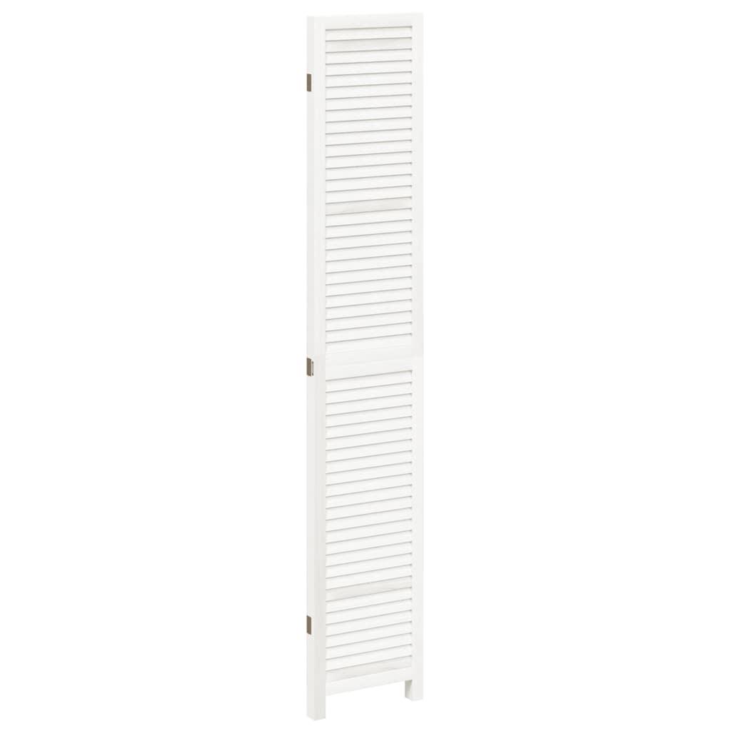 Biombo separador de 3 paneles madera maciza Paulownia blanco retro