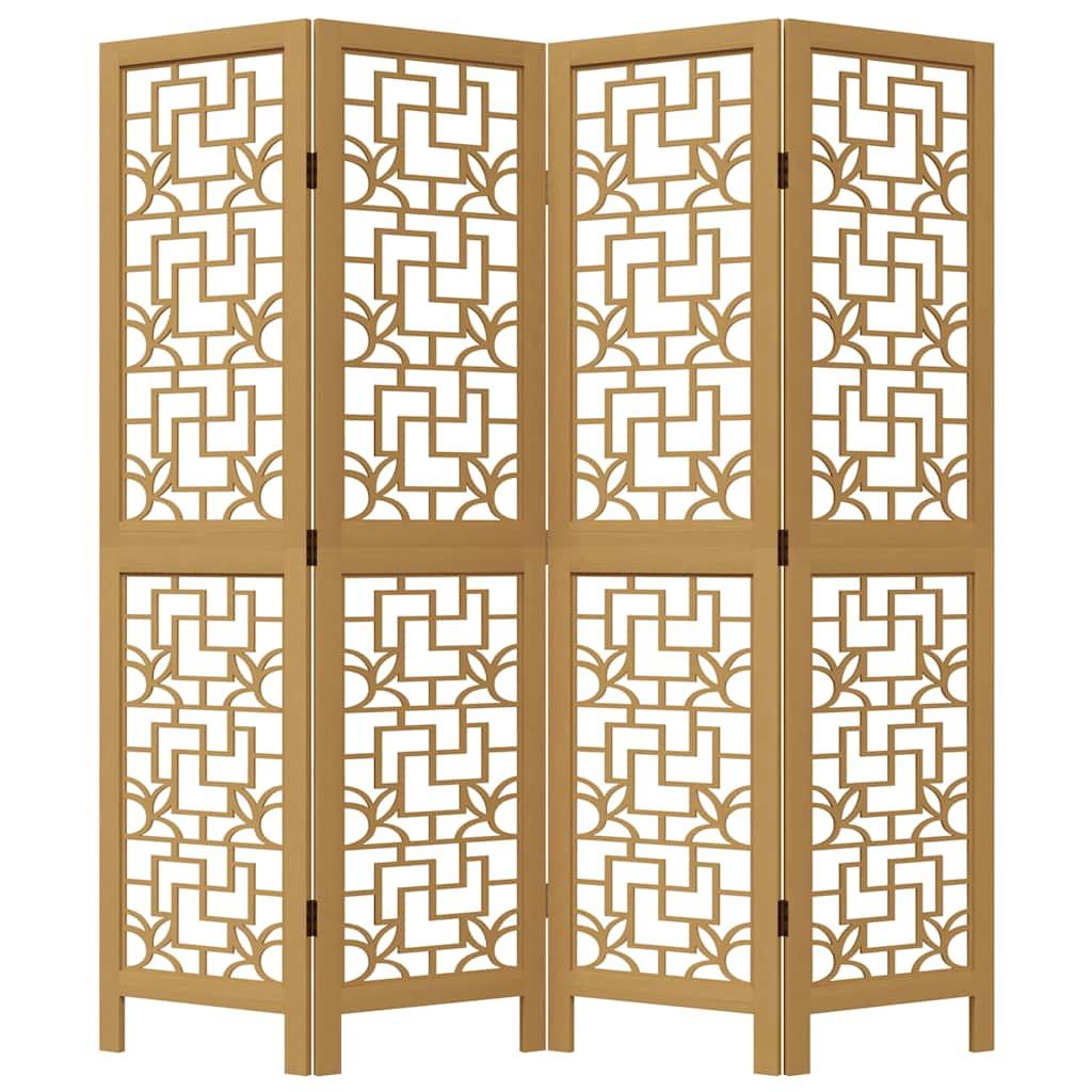 Biombo separador de 4 paneles madera maciza Paulownia