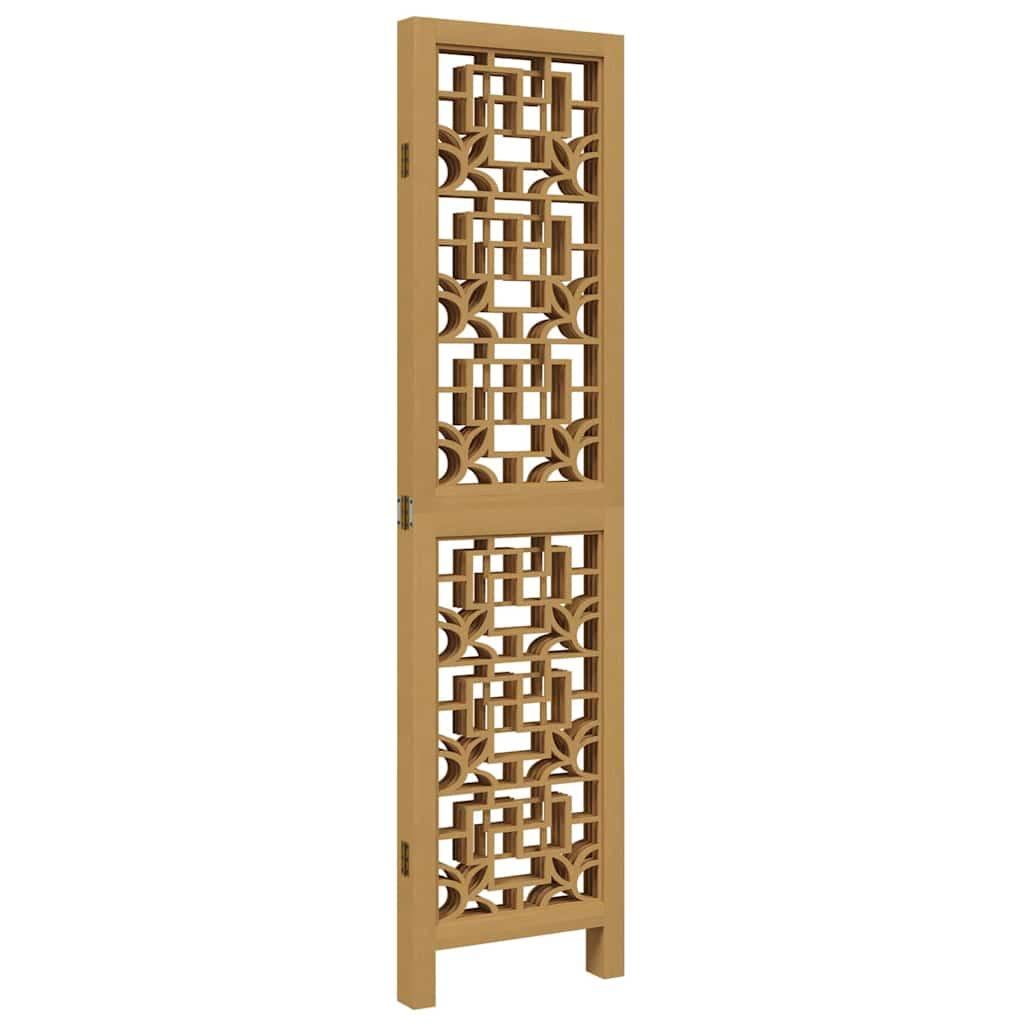 Biombo separador de 4 paneles madera maciza Paulownia
