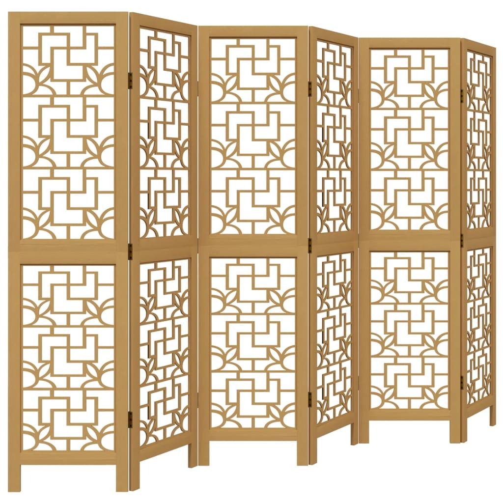 Biombo separador de 6 paneles madera maciza Paulownia