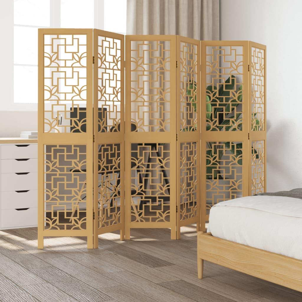 Biombo separador de 6 paneles madera maciza Paulownia