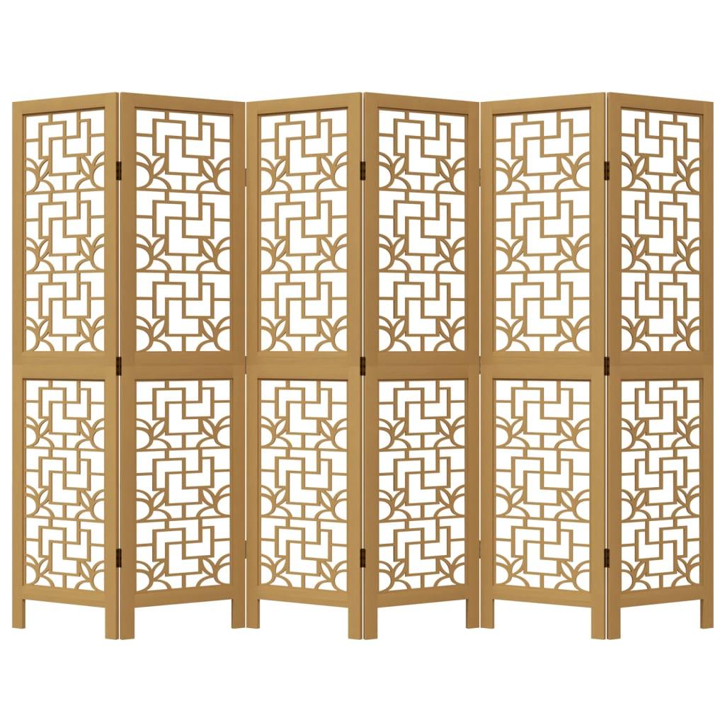 Biombo separador de 6 paneles madera maciza Paulownia