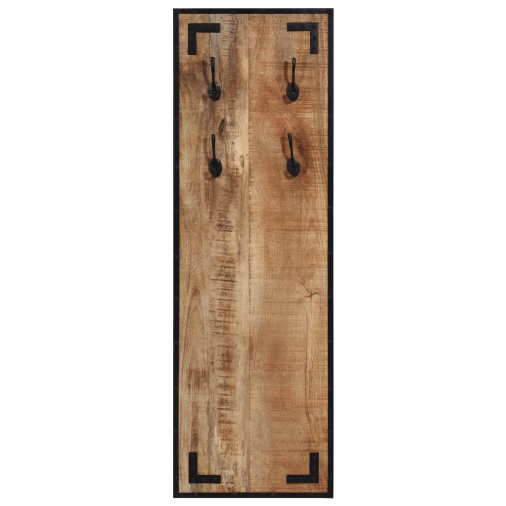 Perchero madera maciza de mango rugosa 35x8x110 cm