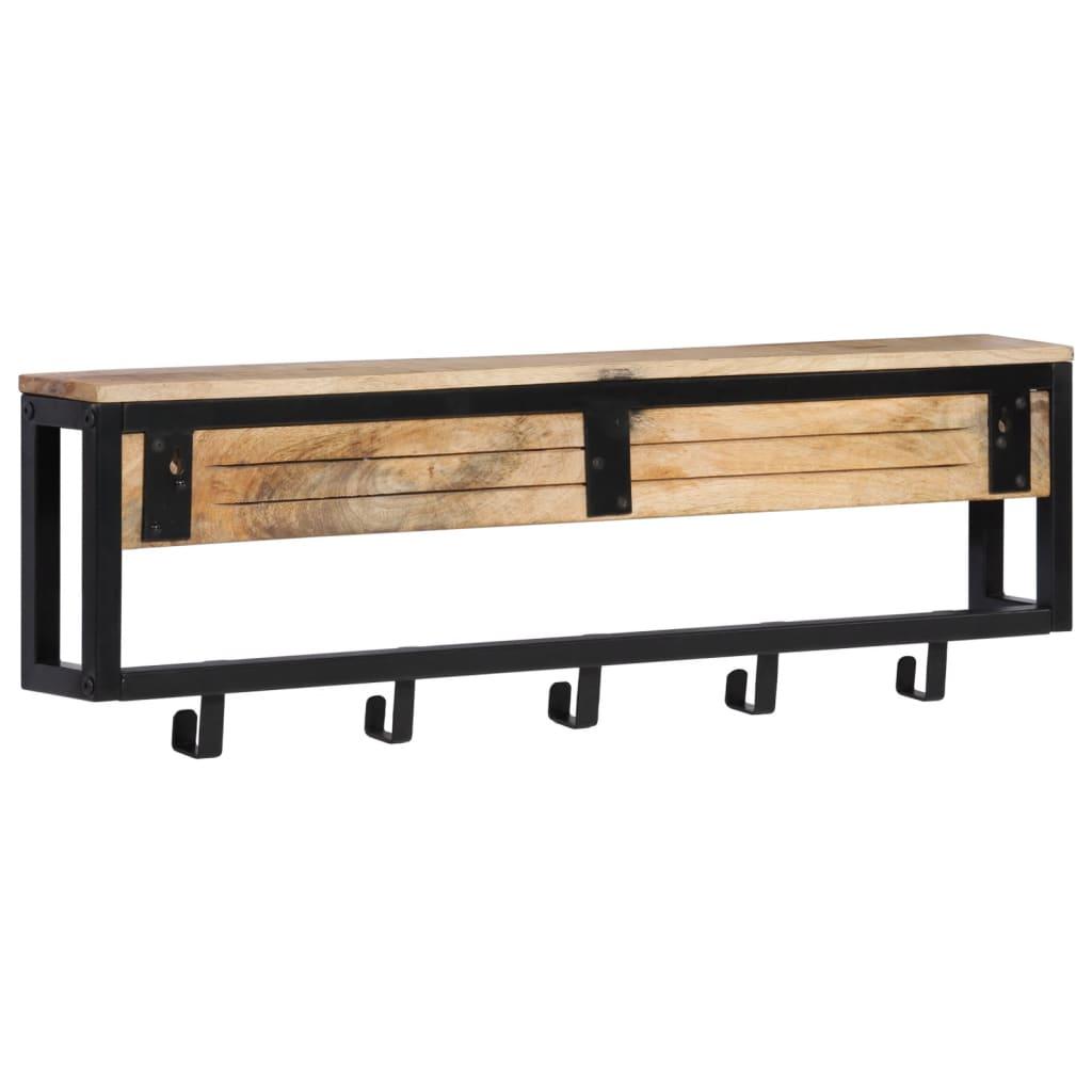 Perchero madera maciza de mango rugosa