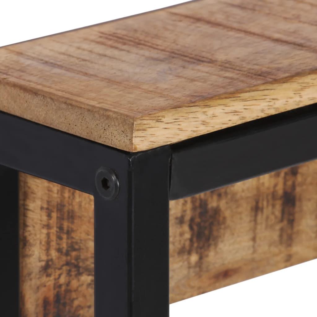 Perchero madera maciza de mango rugosa