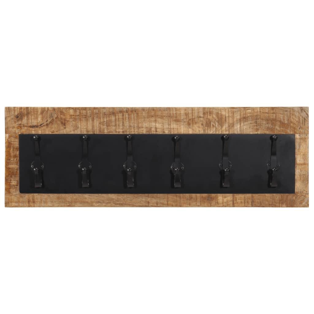 Perchero de pared con 6 ganchos madera maciza de mango