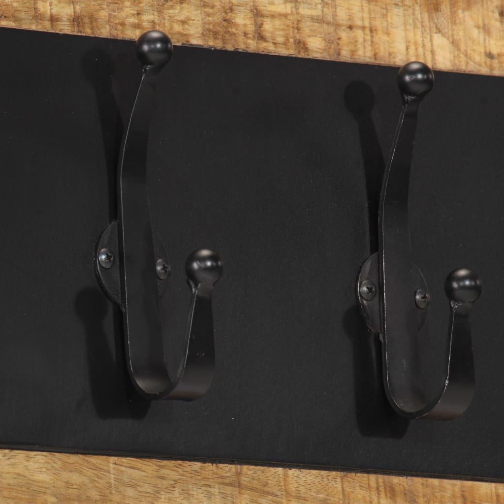 Perchero de pared con 6 ganchos madera maciza de mango