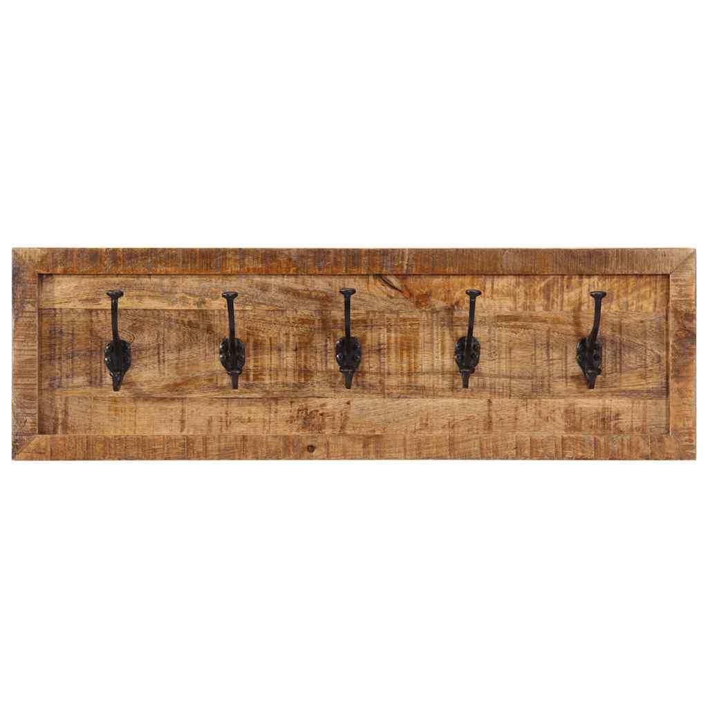 Perchero de pared con 5 ganchos madera maciza de mango