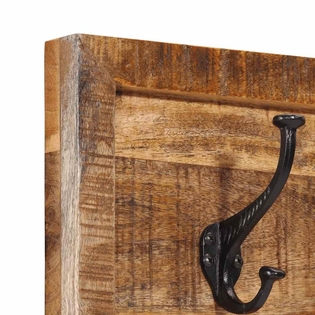 Perchero de pared con 5 ganchos madera maciza de mango