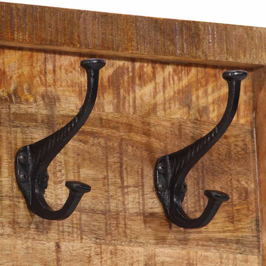 Perchero de pared con 5 ganchos madera maciza de mango