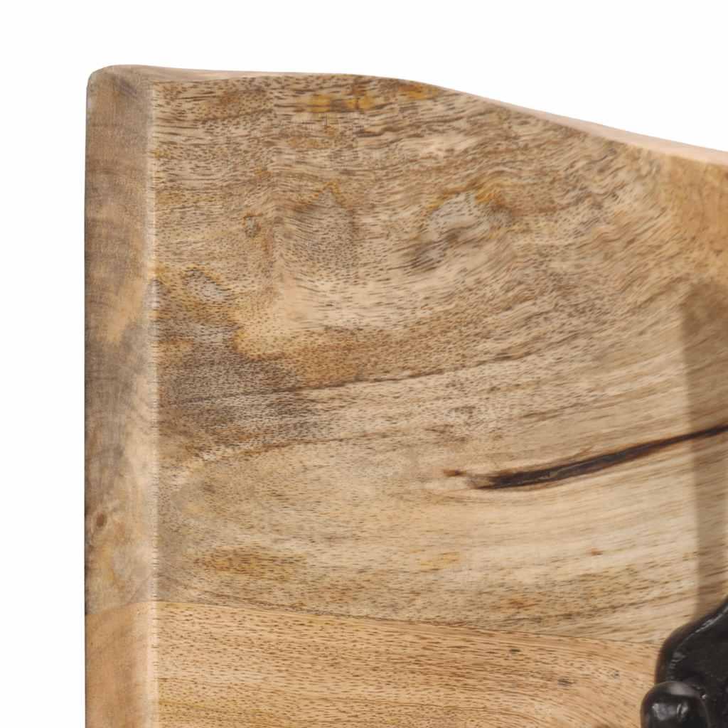 Perchero de pared con 4 ganchos madera maciza de mango