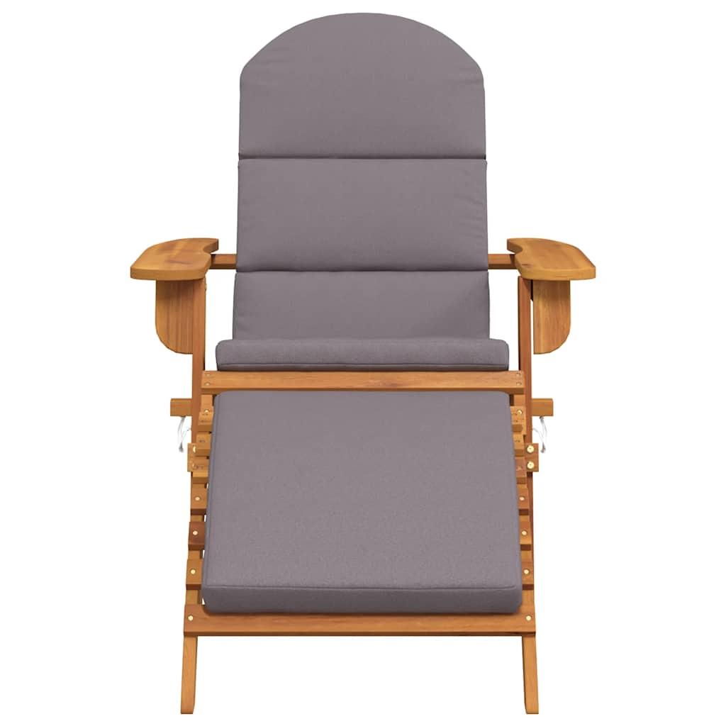 Silla de jardín Adirondack con reposapiés madera maciza acacia