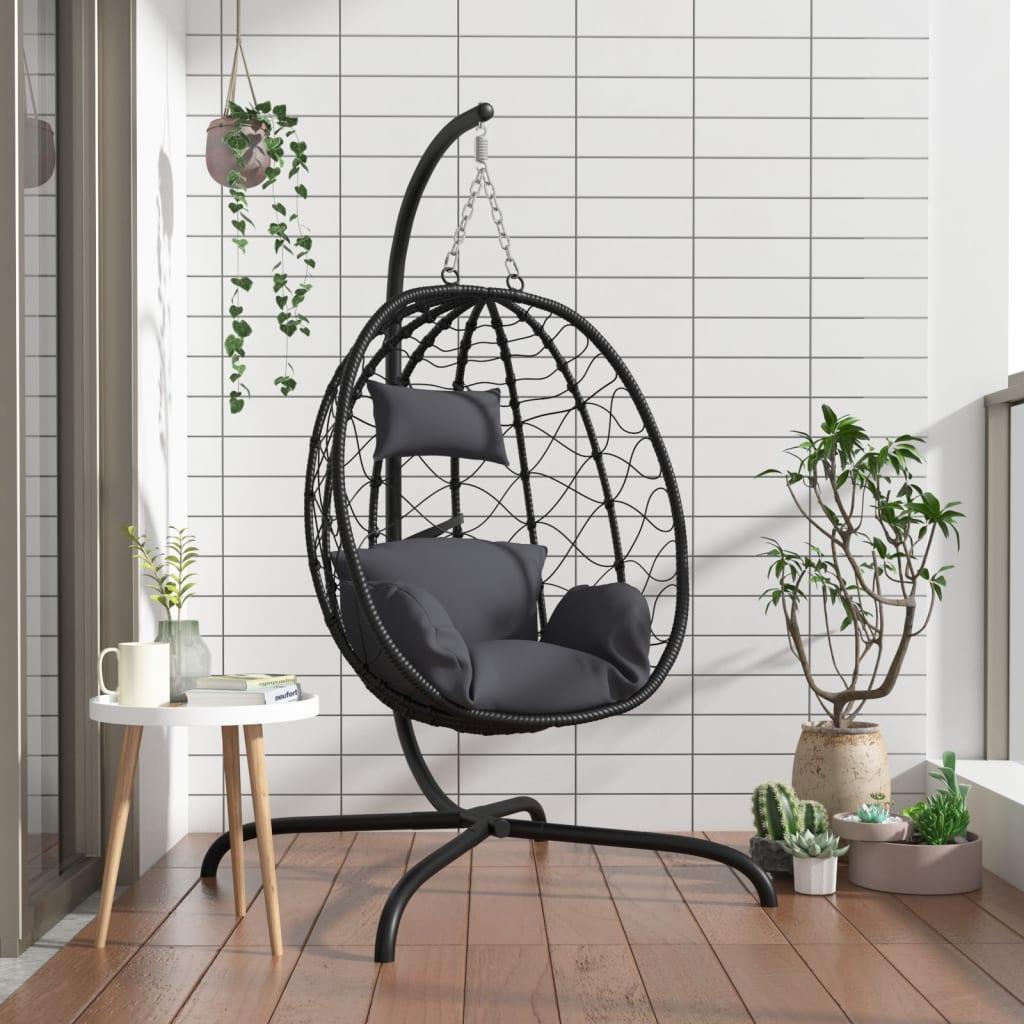 Sillón colgante con forma de huevo