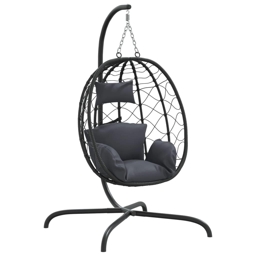 Sillón colgante con forma de huevo