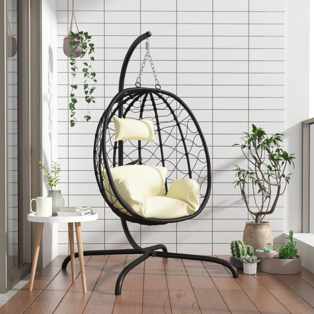 Sillón colgante con forma de huevo