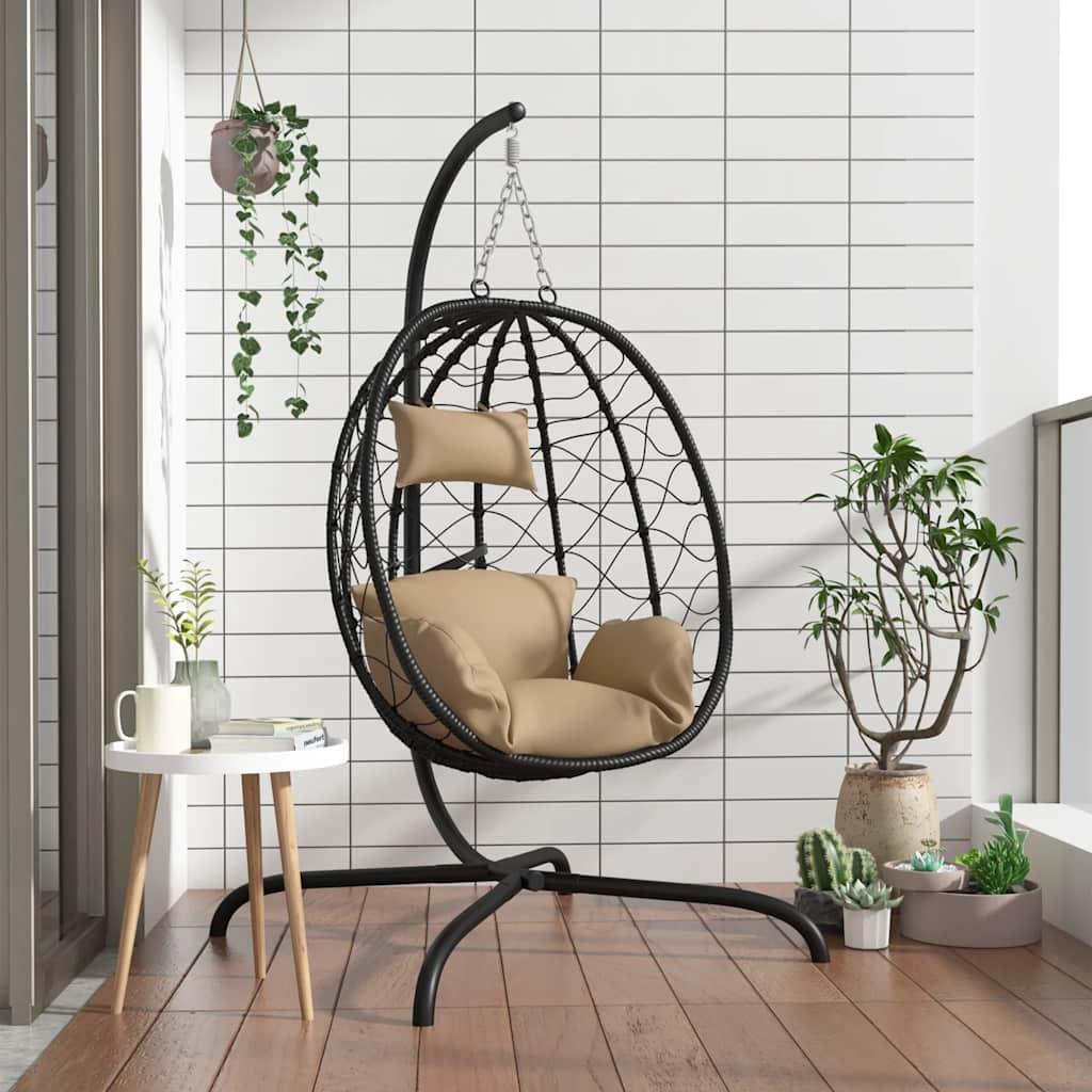 Sillón colgante con forma de huevo