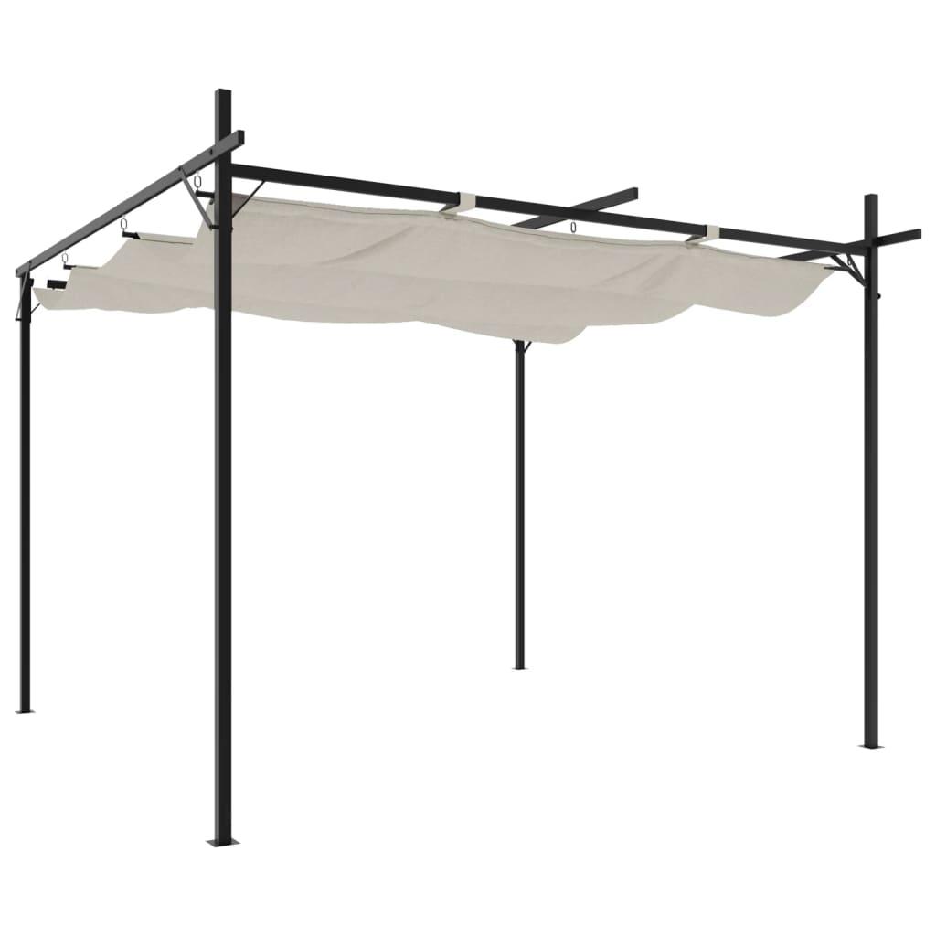 Pérgola con cubierta retráctil gris antracita 295x292x230 cm