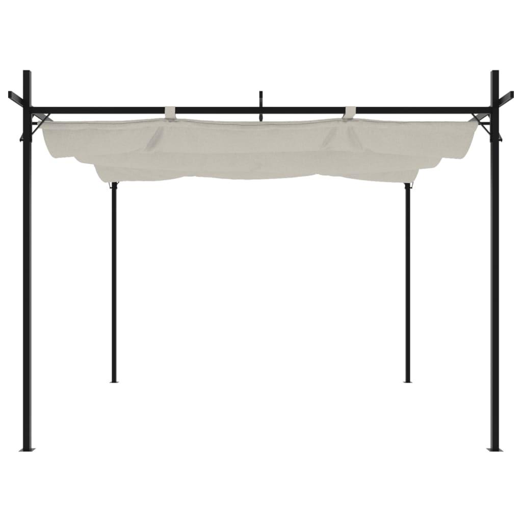 Pérgola con cubierta retráctil gris antracita 295x292x230 cm